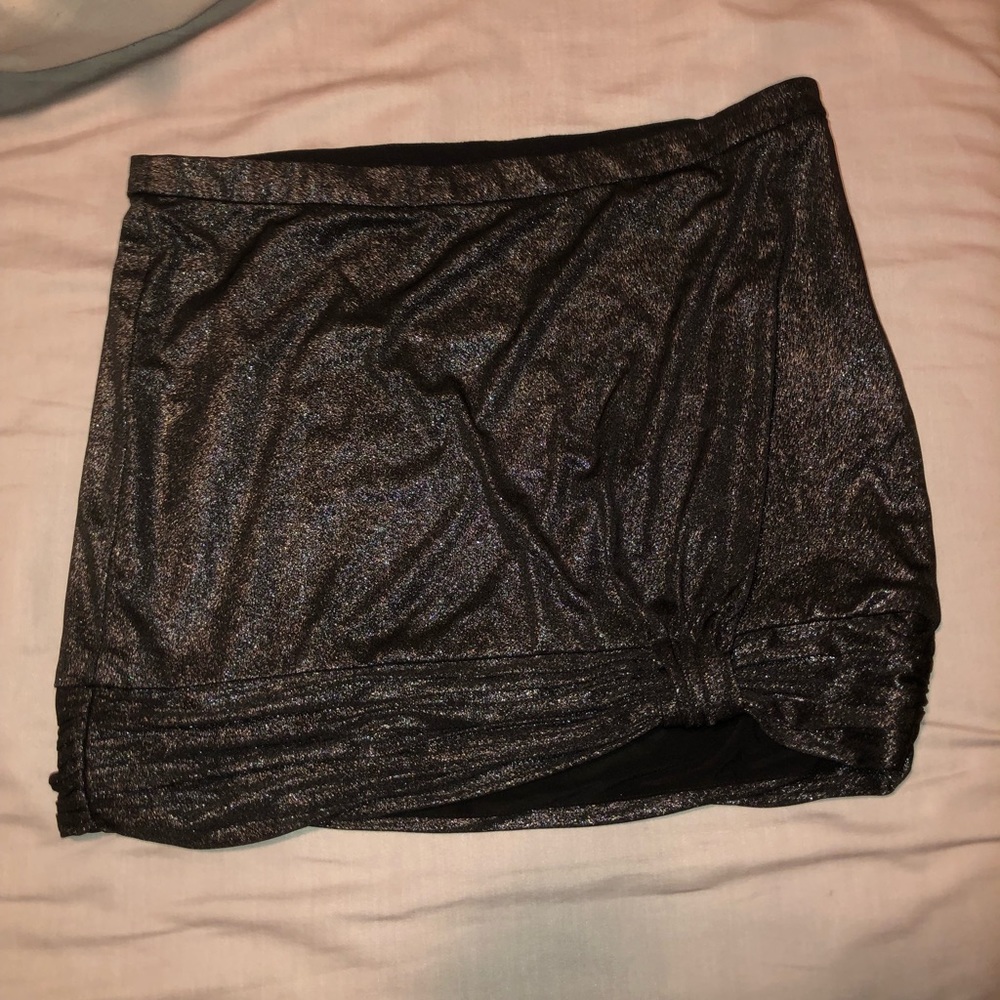 Armani Exchange black metallic shimmer miniskirt